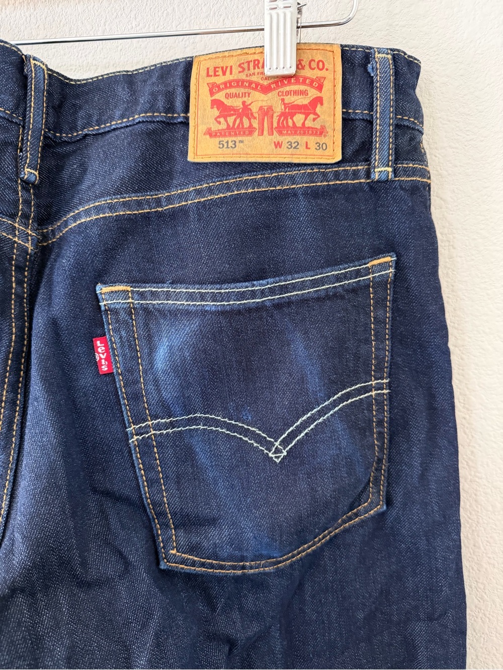 Levi's Men's Straight Jeans in Dark Blue Denim